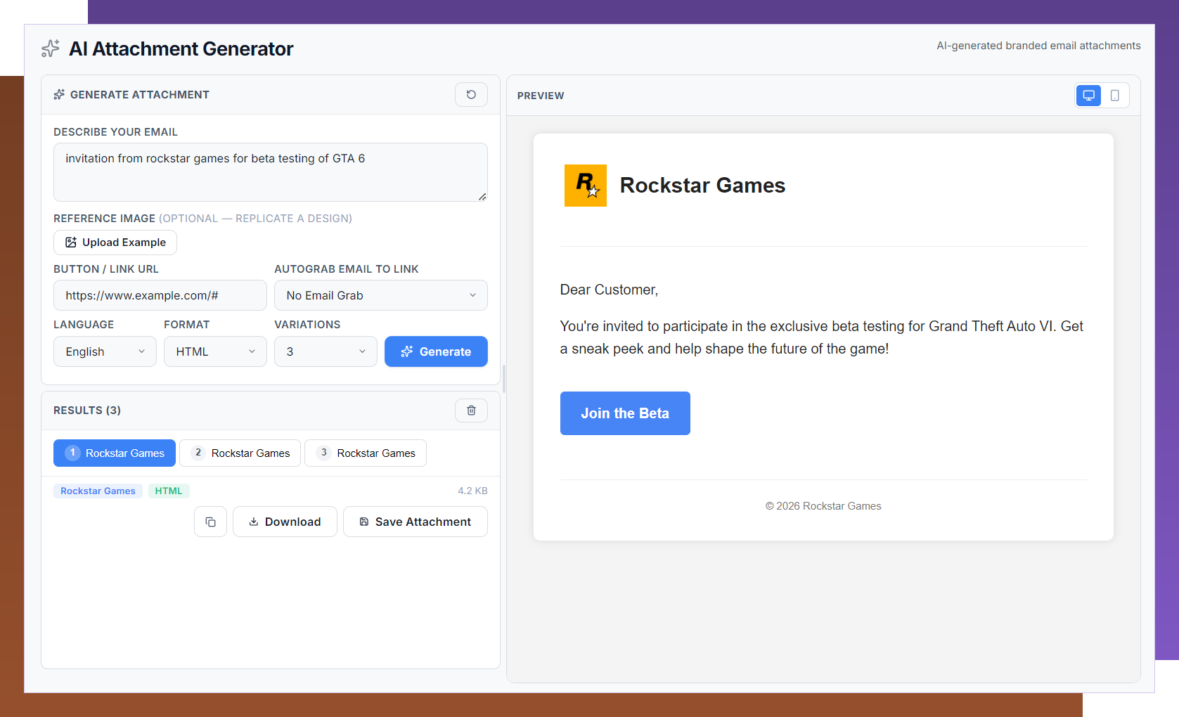 AI Attachment Generator